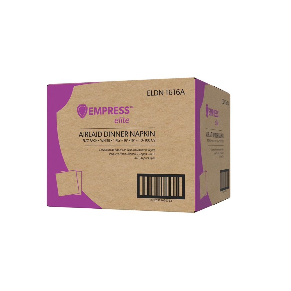 Empress Elite White 1-ply Airlaid Dinner Napkin - Flat Pack, 16 X 16 Inch -- 1000 Per Case