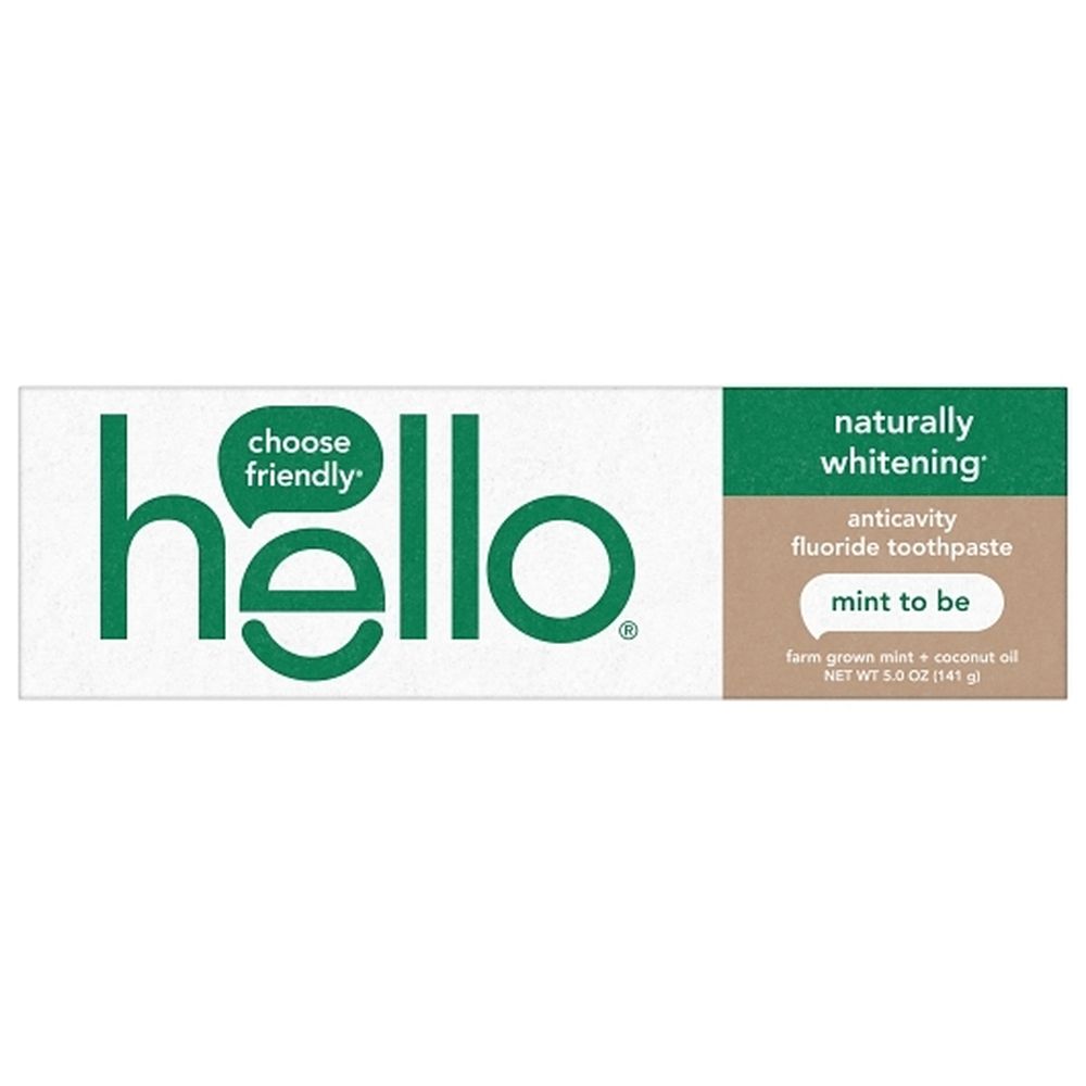 Hello Naturally Healthy Whitening Mint Plus Coconut Oil Anticavity Fluoride Toothpaste, 5 Ounce -- 12 Per Case