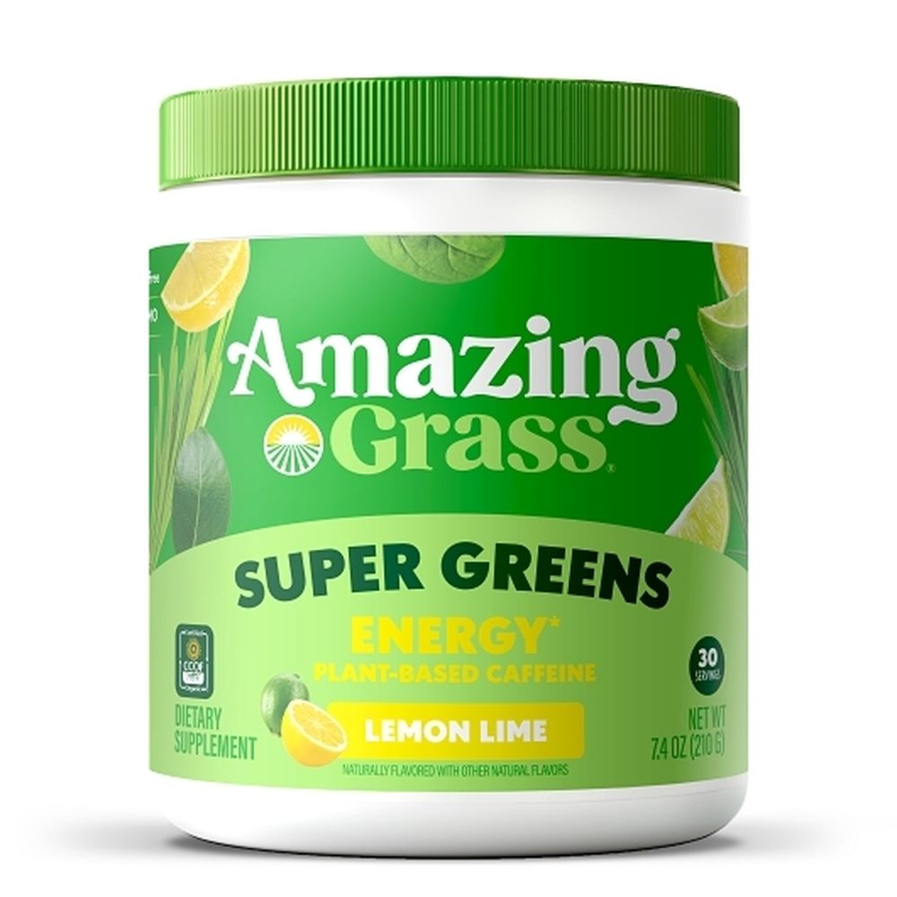 Amazing Grass Lemon Lime Green Energy Super Greens, 7.4 Ounce -- 12 Per Case