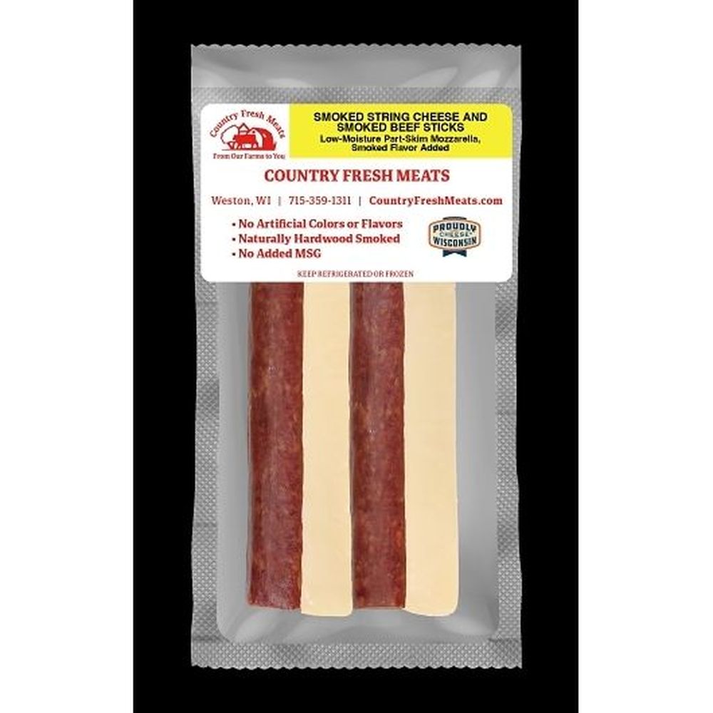Country Fresh Meats Smoked String Cheese And Beef Sticks, 3.5 Ounce -- 48 Per Case