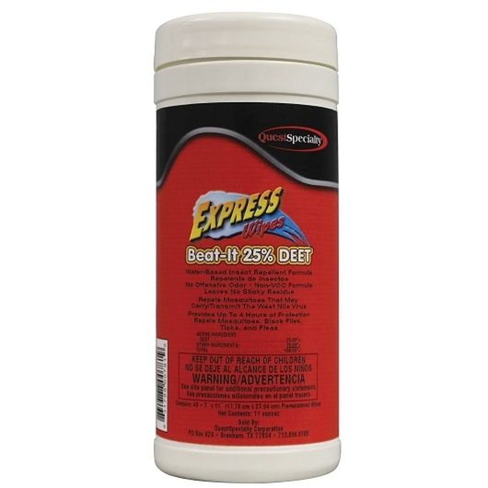 Express Wipes Water Based Insect Repellent Wipes, 40 Count -- 6 Per Case