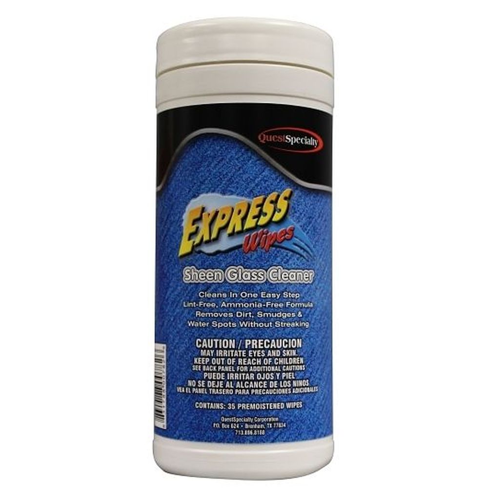 Express Wipes 9 X 7 Inch Sheen Glass Cleaner Wipes, 35 Count -- 6 Per Case