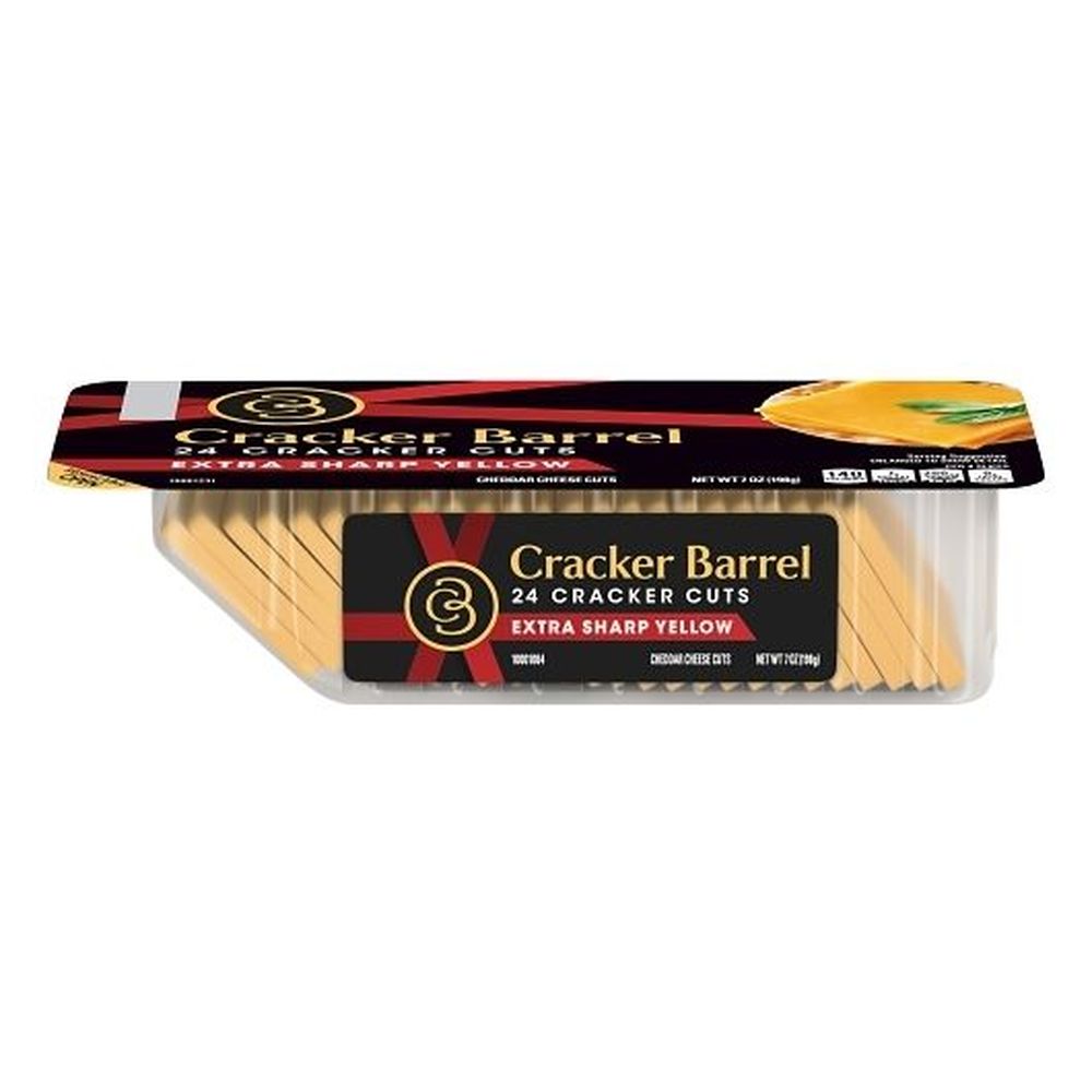 Cracker Barrel Yellow Extra Sharp Cheddar Cheese Cracker Cuts, 7 Ounce -- 12 Per Case