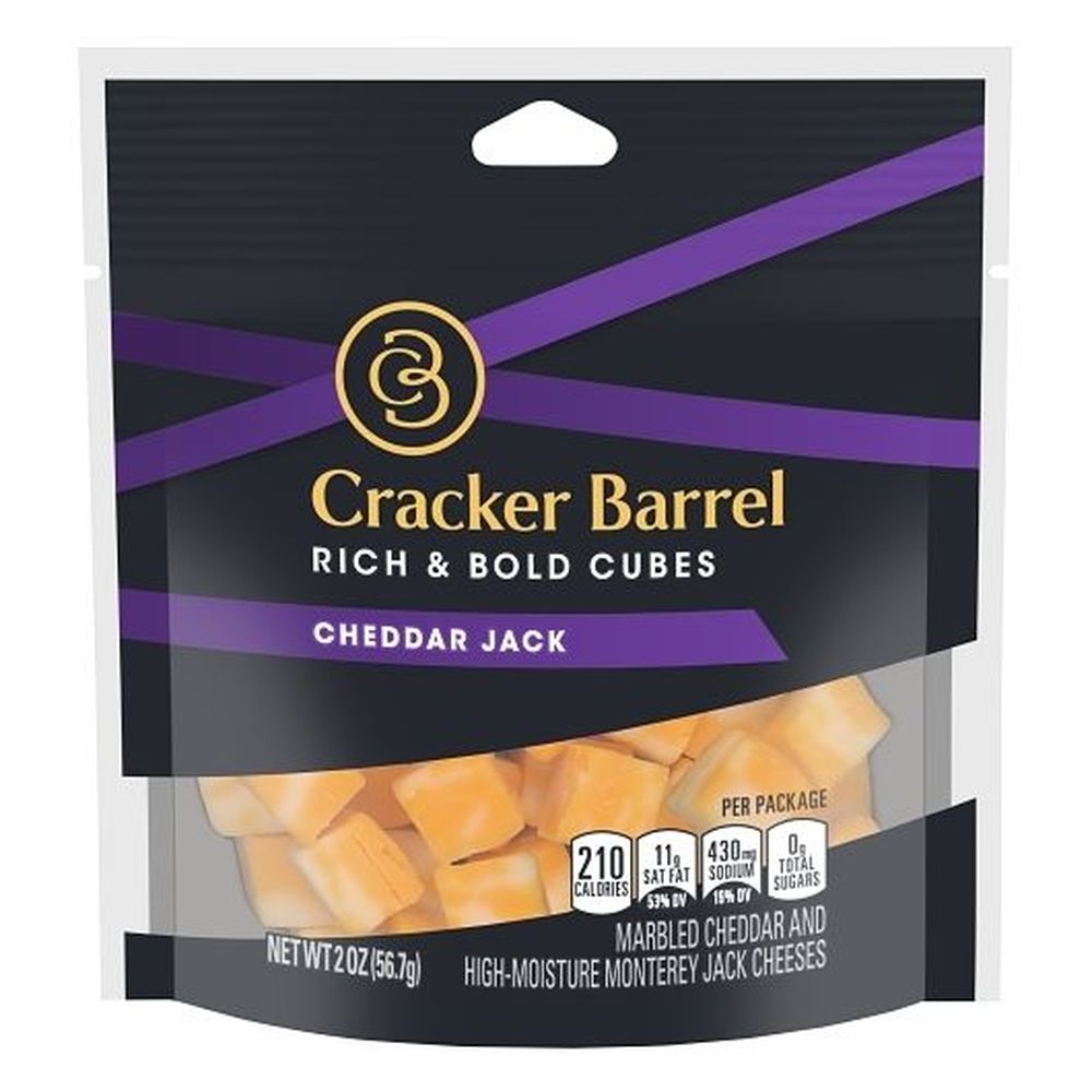 Cracker Barrel Cheddar Jack Cheese Cubes, 2 Ounce -- 6 Per Case