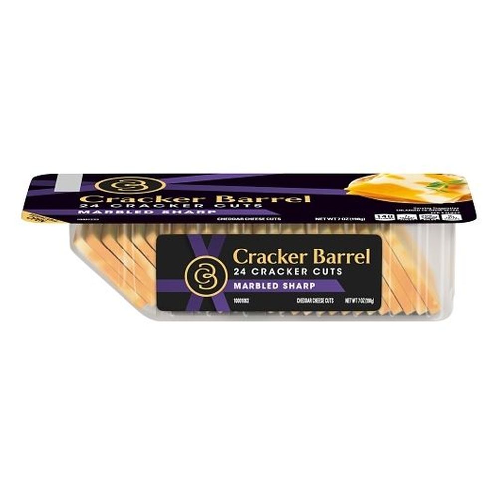 Cracker Barrel Natural Marbled Sharp Cheddar Cheese Cracker Cuts, 7 Ounce -- 12 Per Case