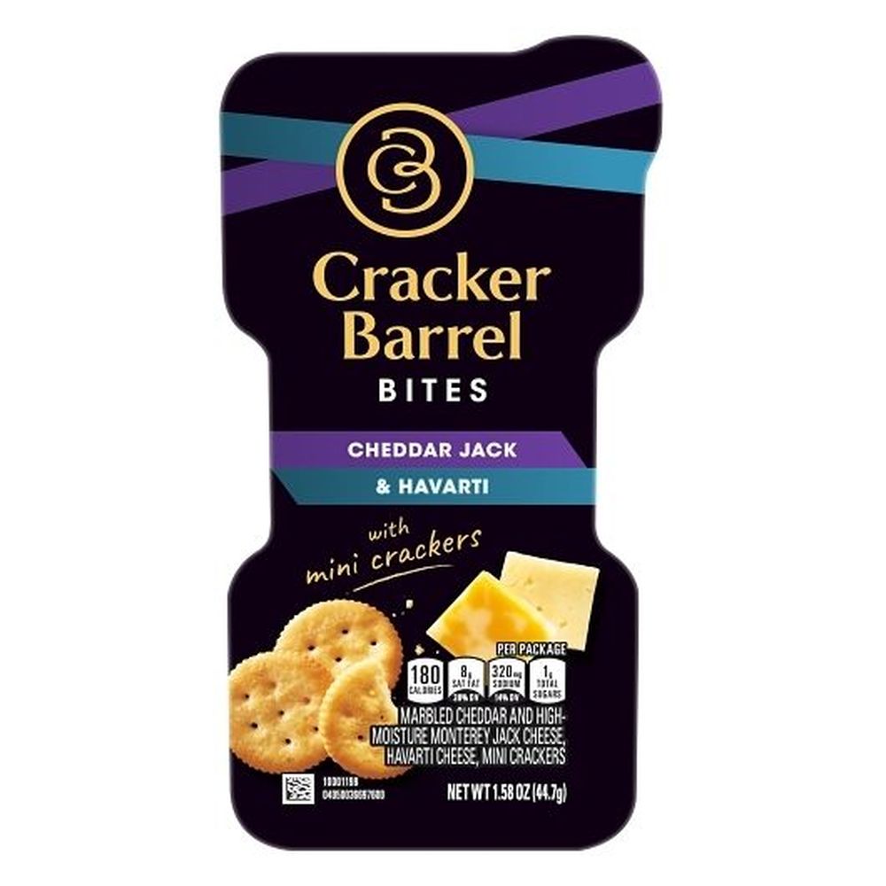 Cracker Barrel Cheddar Jack Havarti Bites With Mini Crackers, 1.58 Ounce -- 10 Per Case
