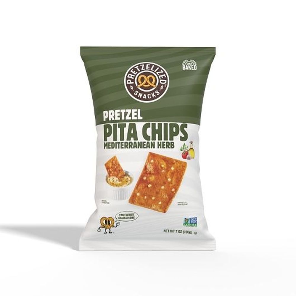 Pretzelized Snacks Mediterranean Herb Pretzel Pita Chips, 7 Ounce -- 12 Per Case