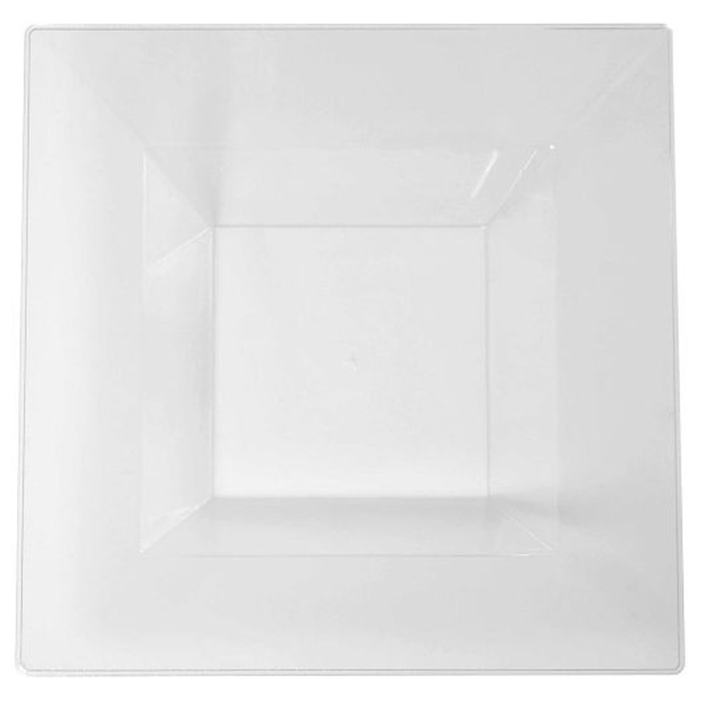 Solid Squares 12 Ounce Polystyrene Clear Square Soup and Dessert Bowl