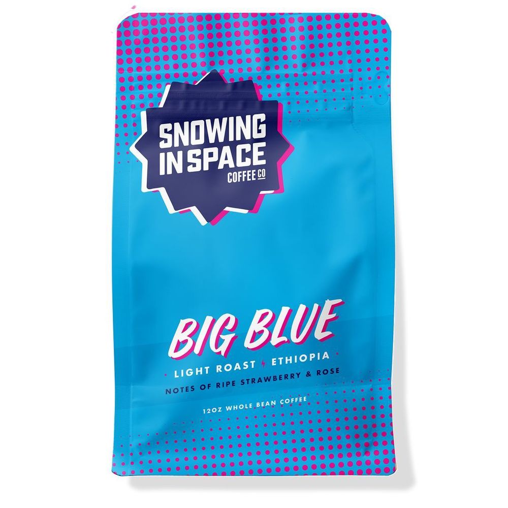 Snowing In Space Big Blue Light Roast Ethiopia Whole Bean Packaged Coffee, 12 Ounce -- 6 Per Case