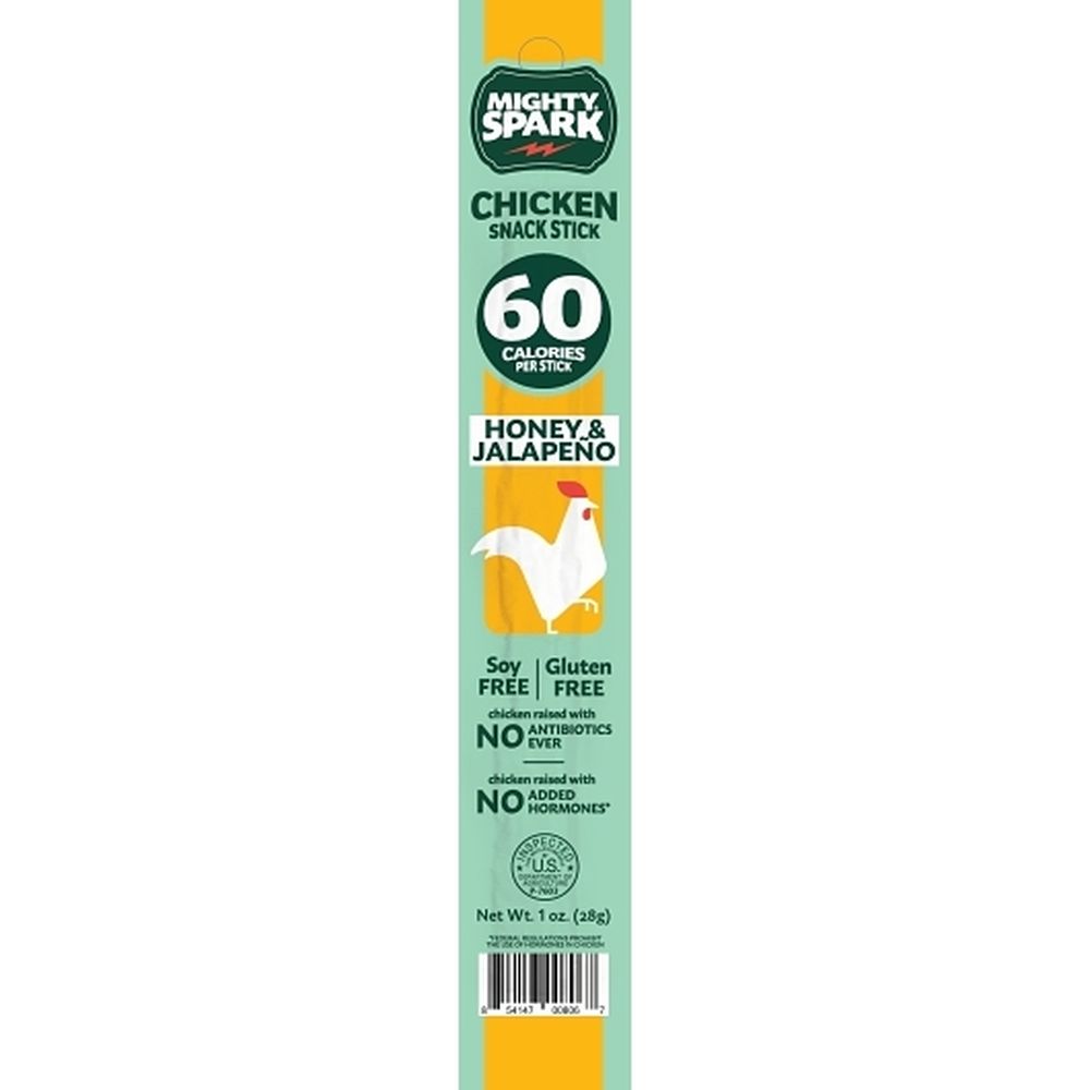 Mighty Spark Honey Jalapeno Chicken Snack Stick, 1 Ounce -- 72 Per Case