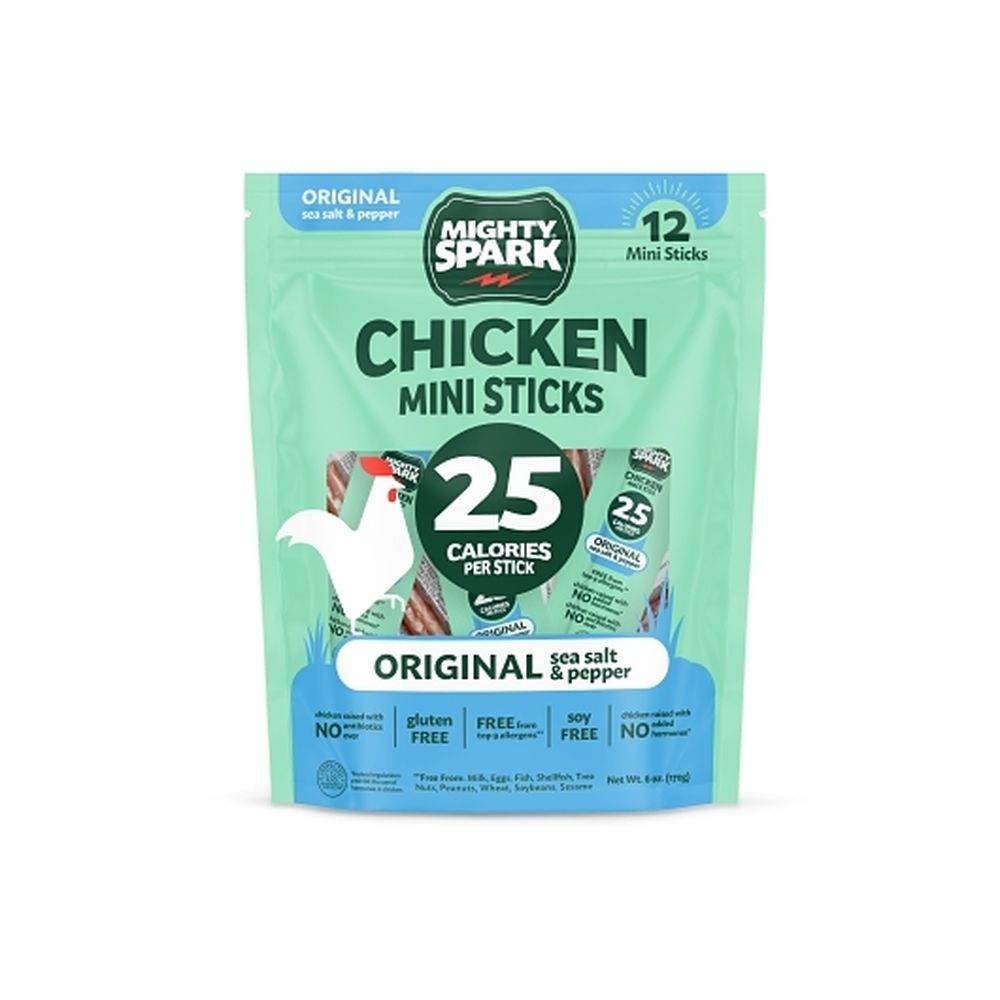 Mighty Spark Original Minis Sea Salt And Pepper Chicken Snack Stick, 6 Ounce -- 8 Per Case