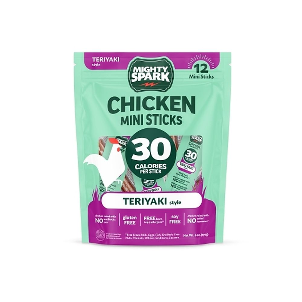 Mighty Spark Teriyaki Minis Chicken Snack Stick, 6 Ounce -- 8 Per Case