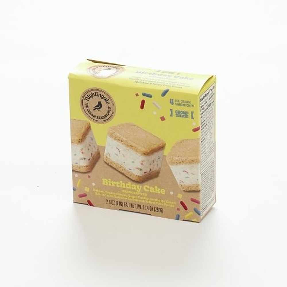 Nightingale Birthday Cake Chomp Size Ice Cream Sandwiches, 10.4 Ounce -- 7 Per Case