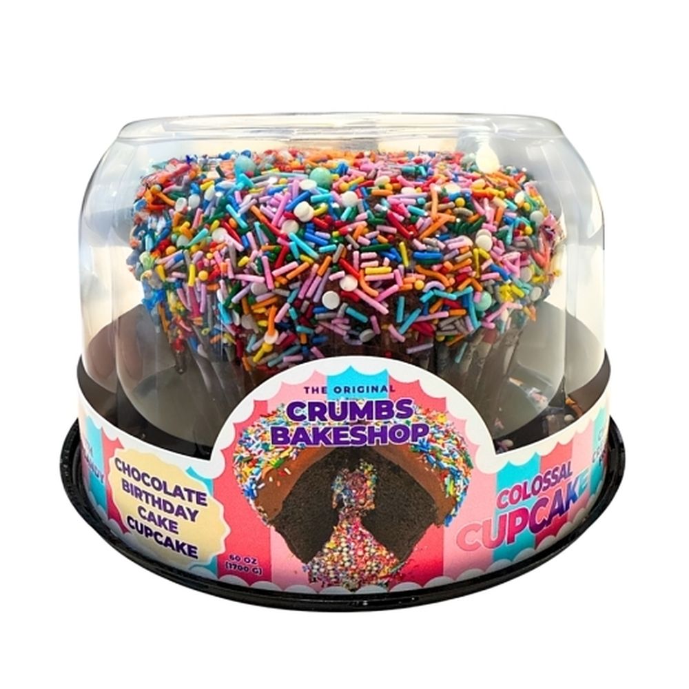 Crumbs Bakeshop Chocolate Birthday Cake Colossal Cupcake, 60 Ounce -- 4 Per Case