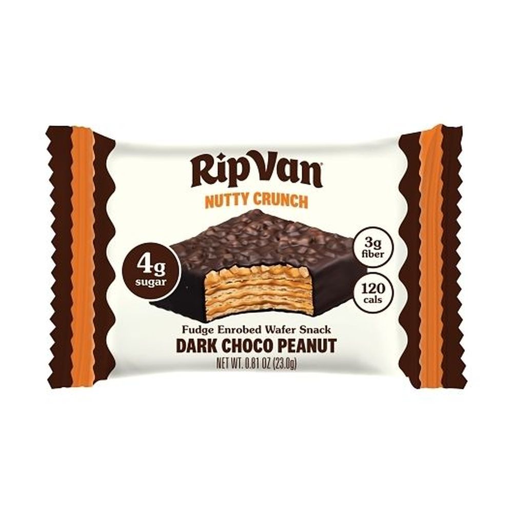 Rip Van Nutty Crunch Dark Chocolate Peanut - Fudge Enrobed Wafer Snack, 0.81 Ounce -- 64 Per Case