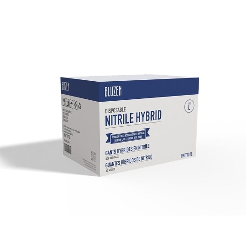 Bluzen Blue Nitrile/vinyl Hybrid Extra Large Powder Free Disposable Gloves, 1000 Count