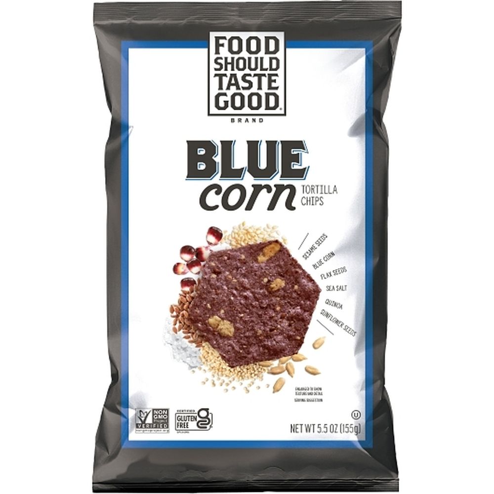 Food Should Taste Good Blue Corn Tortilla Chips, 5.5 Ounce -- 12 Per Case
