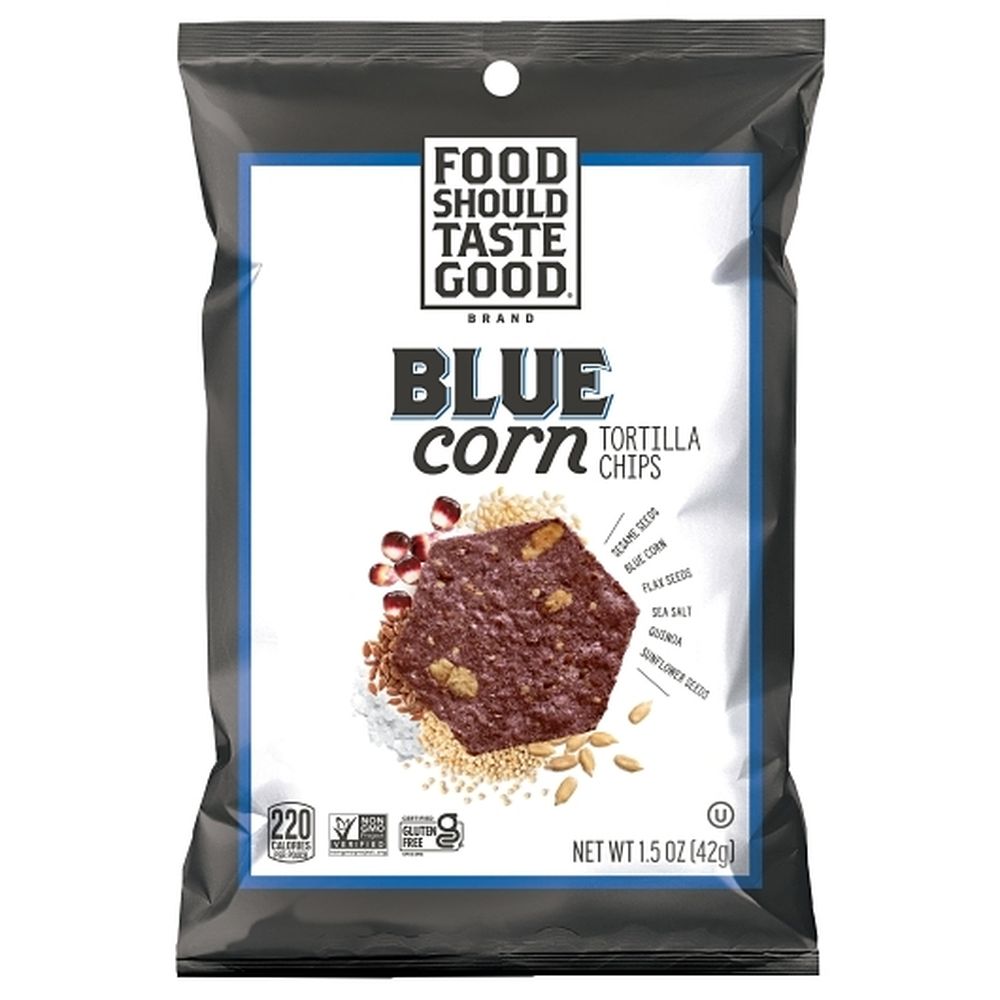 Food Should Taste Good Blue Corn Tortilla Chips, 1.5 Ounce -- 24 Per Case