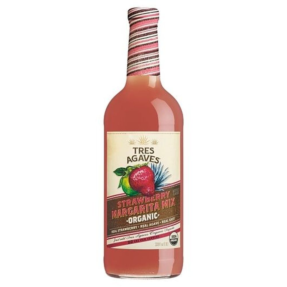 Tres Agaves 33.8 Fluid Ounce Organic Strawberry Margarita Mix, 12 Count