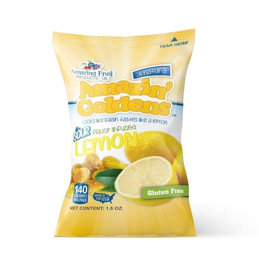 Amazin' Goldens Sour Lemon Flavored Golden Raisins, 1.5 Ounce -- 250 Per Case