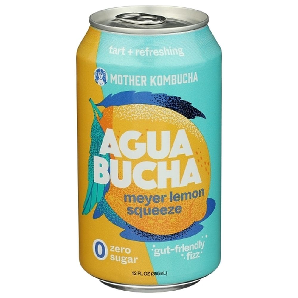 Agua Bucha Meyer Lemon Kombucha Infused Sparkling Water, 12 Ounce -- 24 Per Case