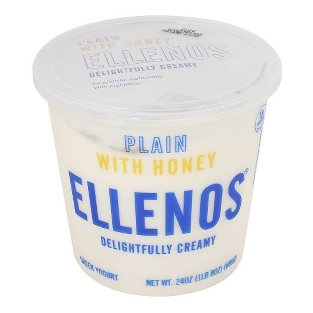 Ellenos Plain With Honey Sweetened Delightfully Creamy Greek Yogurt, 24 Ounce -- 6 Per Case