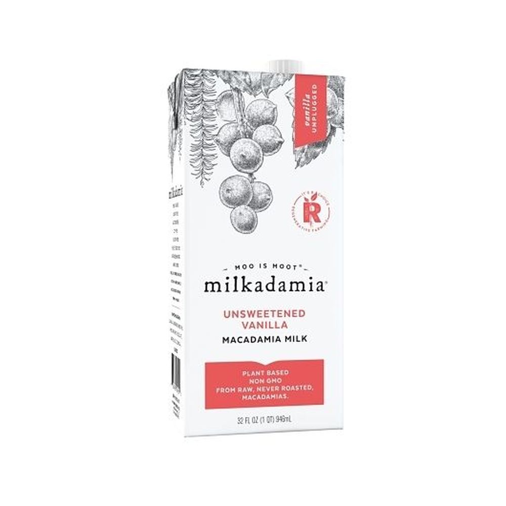 Milkadamia Unsweetened Vanilla Macadamia Milk, 32 Fluid Ounce -- 6 Per Case