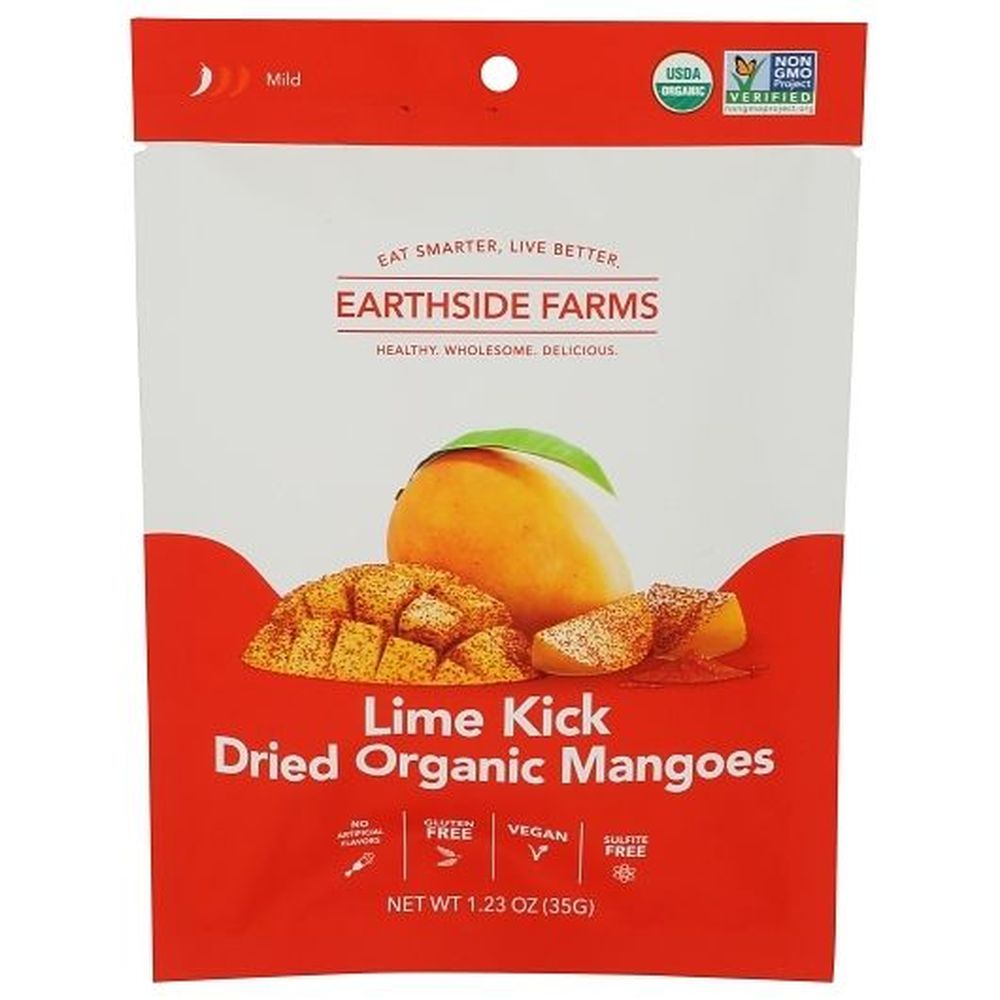 Earthside Farms Lime Kick Dried Organic Mangoes, 1.23 Ounce -- 60 Per Case