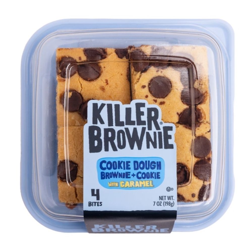 Cookie Dough Brownies with Caramel