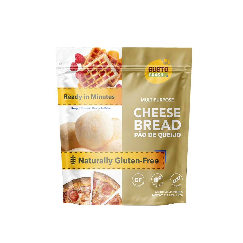 Gusto Brazil Gluten Free 22-25 Gram Traditional Cheese Bread Roll - 40-45 Rolls Per Bag, 2.2 Pound -- 8 Per Case