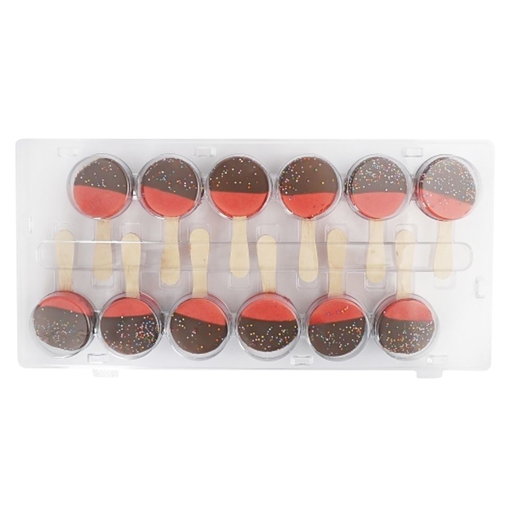 Inkles Milk Chocolate And Strawberry Macaron Pop With Rainbow Topping, 8 Pound