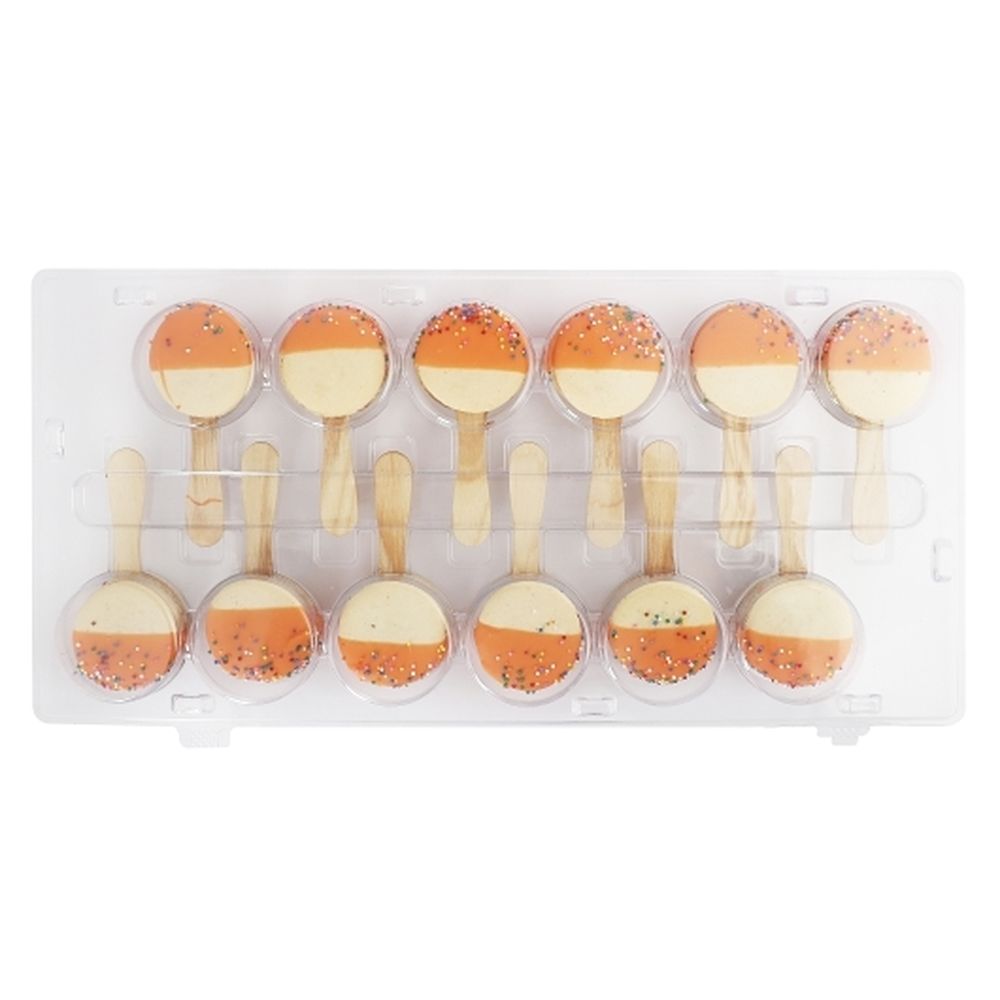 Inkles Orange Chocolate And Salted Caramel Macaron Pops With Rainbow Topping, 8 Pound