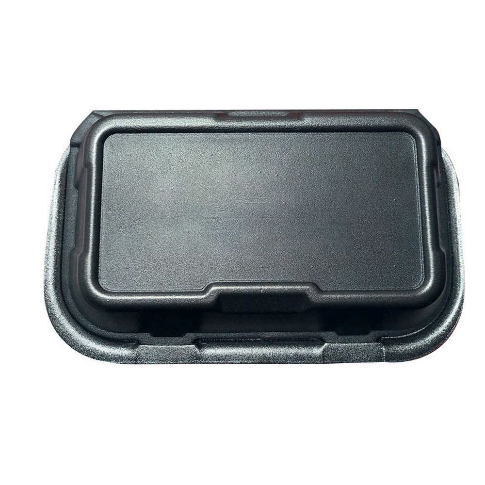 Convermex Black Polystyrene Hinged Foam Container, 9 X 6 X 3 Inch -- 200 Per Case