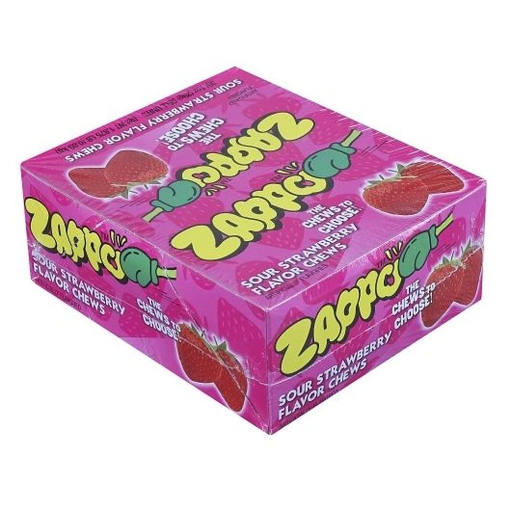 Zappo Sour Strawberry Chew Candy, 1 Ounce -- 12 Per Case