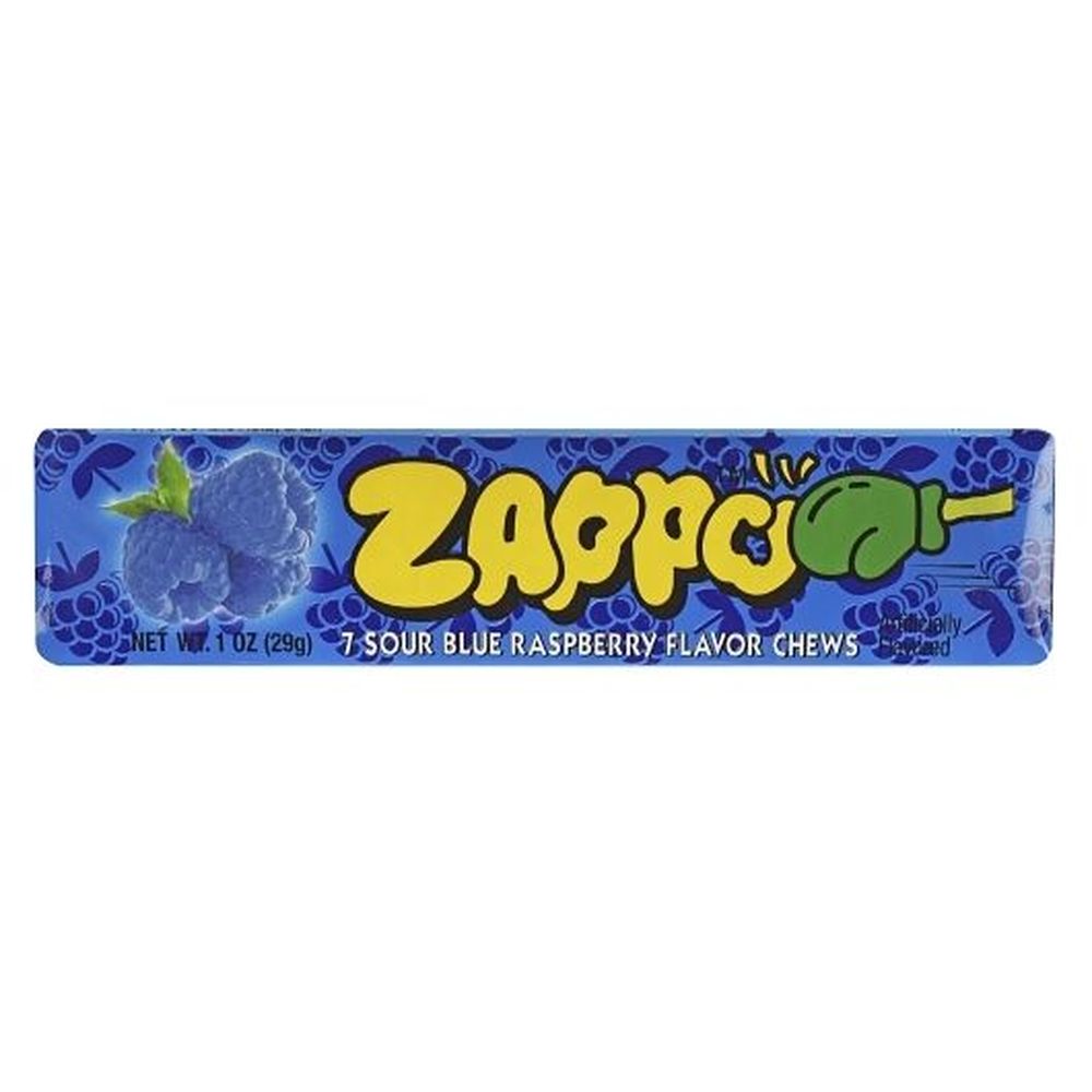 Zappo Sour Blue Raspberry Chew Candy, 1 Ounce -- 12 Per Case