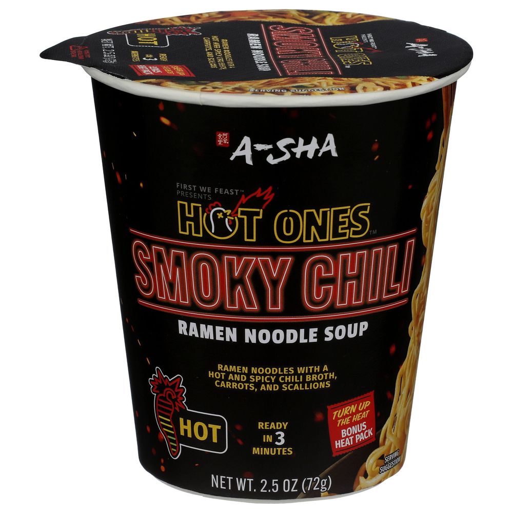 A-sha X Hot Ones Smoky Chili Ramen Noodle Soup, 2.5 Ounce -- 6 Per Case