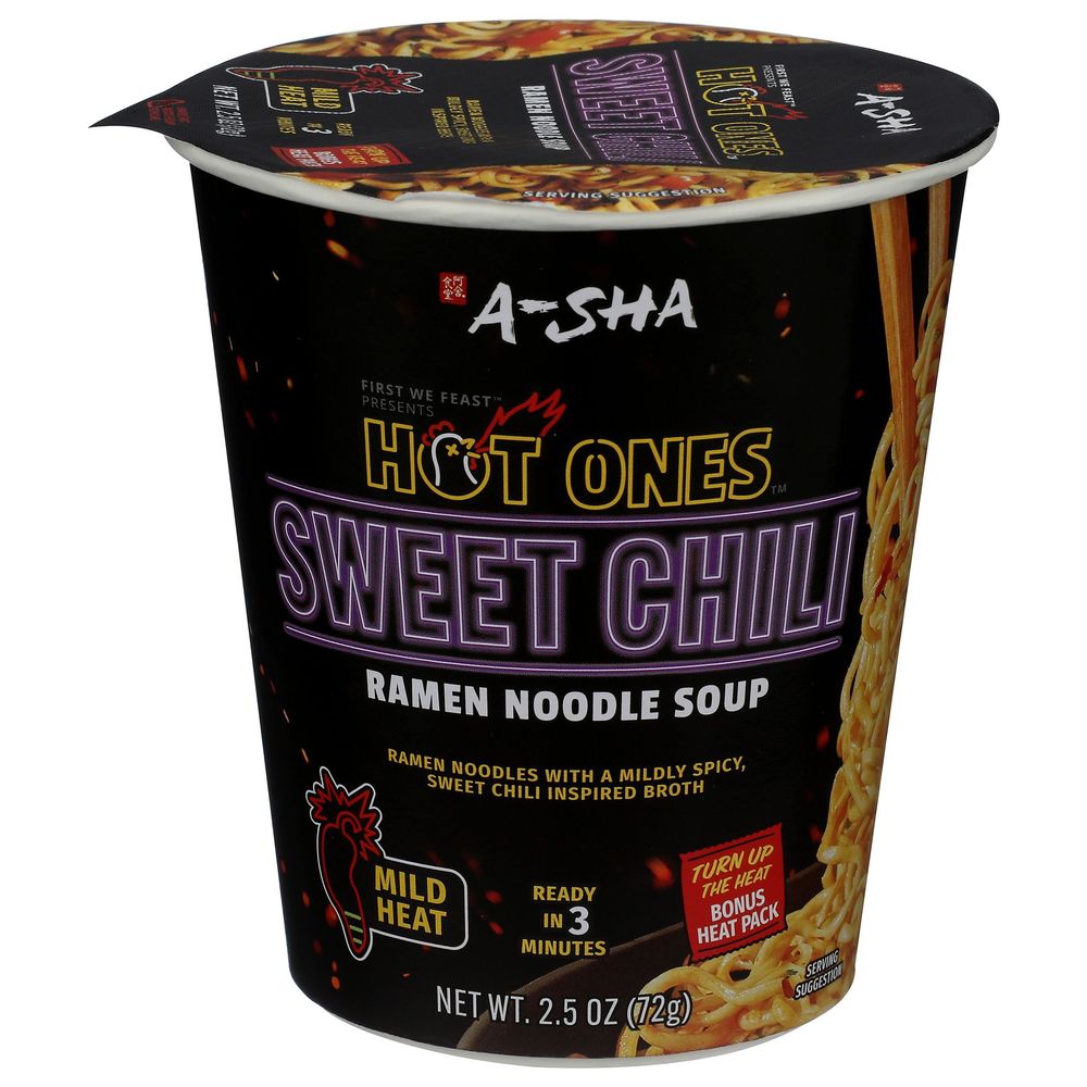 A-sha X Hot Ones Sweet Chili Ramen Noodle Soup, 2.5 Ounce -- 6 Per Case