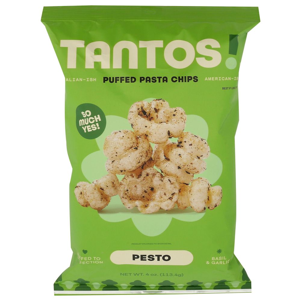 Tantos Pesto Puffed Pasta Chips, 4 Ounce -- 8 Per Case