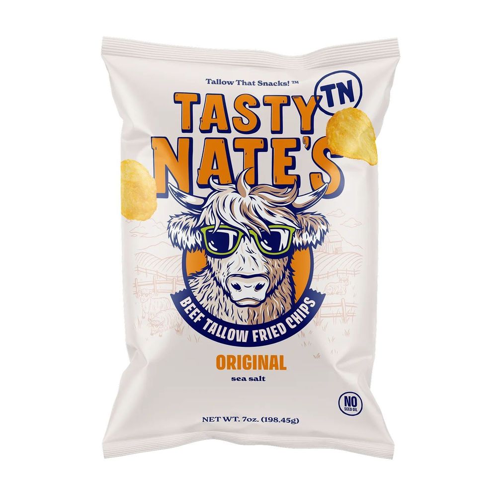 Tasty Nates Original Beef Tallow Fried Chips, 7 Ounce -- 10 Per Case