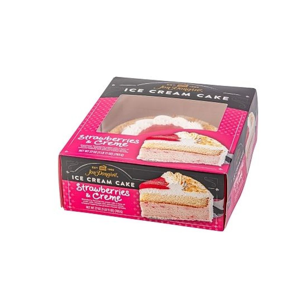 Jon Donaire 8 Inch Strawberries And Crème Ice Cream Cake, 1.69 Pound -- 4 Per Case