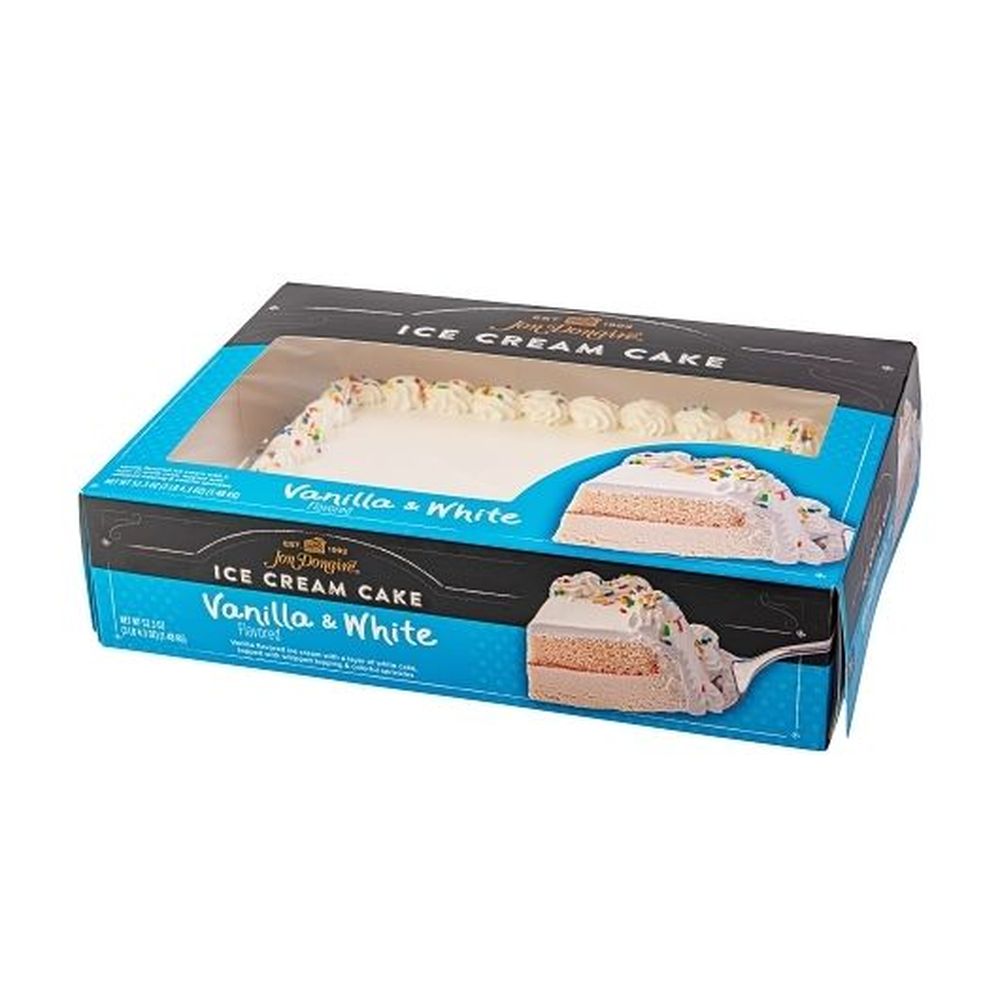 Jon Donaire Vanilla White Ice Cream Sheet Cake, 3.27 Pound -- 4 Per Case