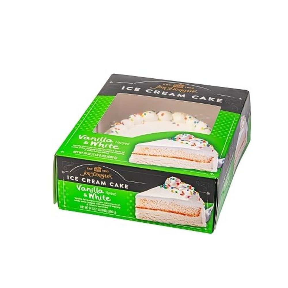 Jon Donaire 8 Inch Decorated Vanilla White Ice Cream Cake, 1.5 Pound -- 4 Per Case