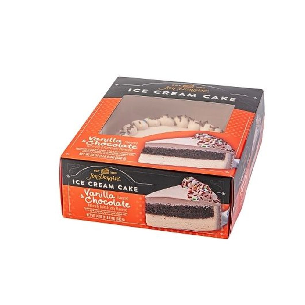 Jon Donaire 8 Inch Decorated Vanilla And Chocolate Ice Cream Cake With Whipped Icing And Sprinkles, 1.5 Pound -- 4 Per Case