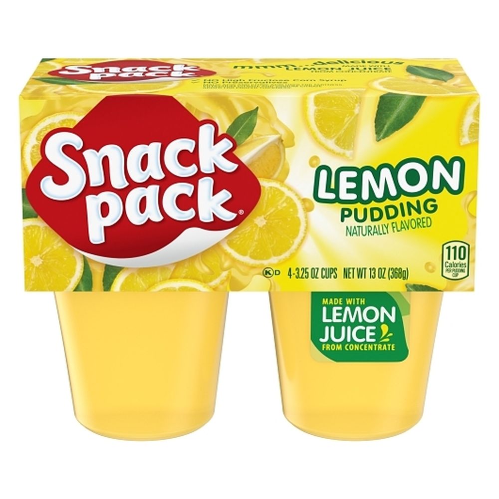 Snack Pack Lemon Pudding, 13 Ounce Cup -- 12 Per Case