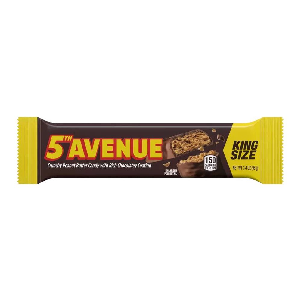 5th Avenue King Size Crunchy Peanut Butter Candy Bar With Rich Chocolatey Coating, 3.4 Ounce -- 144 Per Case