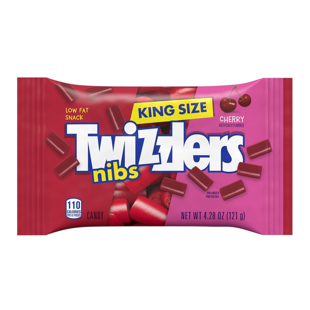Twizzlers Nibs Cherry Flavored King Size Chewy Candy, 4.28 Ounce -- 96 Per Case