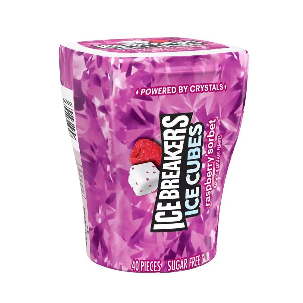 Ice Breakers Ice Cubes Raspberry Sorbet Sugar Free Gum - Bottle Pack, 3.24 Ounce -- 72 Per Case