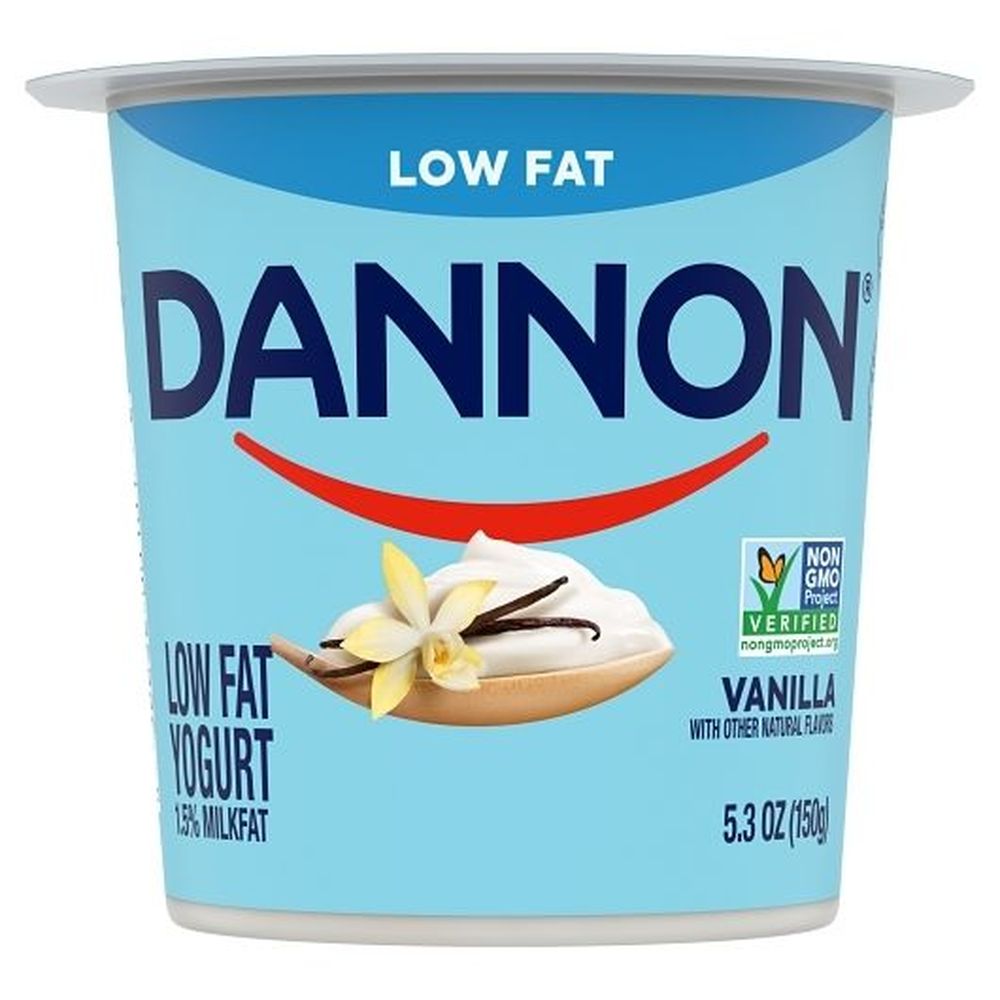 Dannon Natural Vanilla Flavored Low Fat Yogurt, 5.3 Ounce -- 12 Per Case