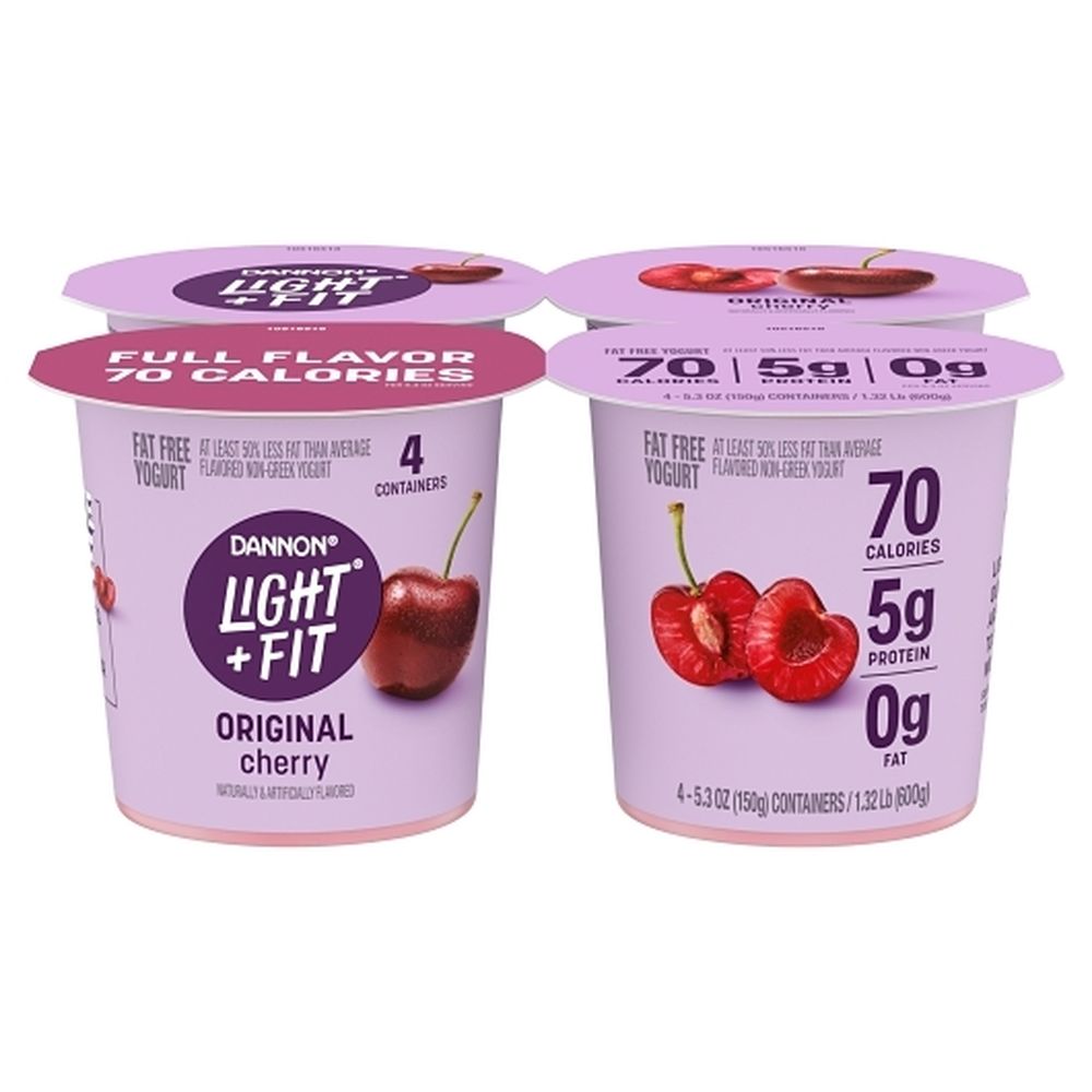 Light And Fit Blended Cherry Nonfat Yogurt, 21.2 Ounce -- 6 Per Case