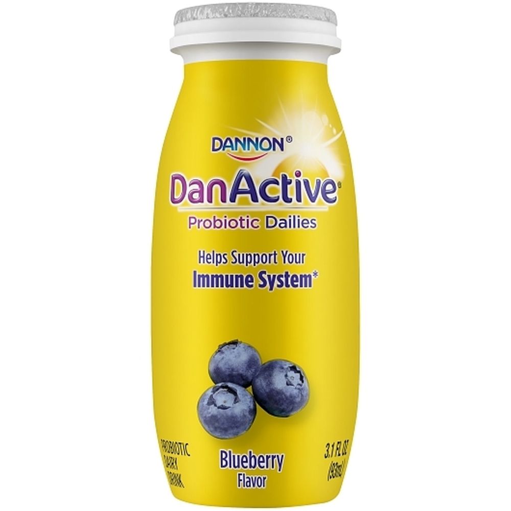 Danactive Strawberry And Blueberry Probiotic Dairy Drink, 24.8 Fluid Ounce Bottle -- 3 Per Case